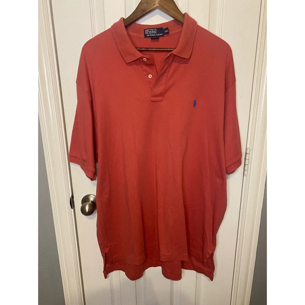 Polo Ralph Lauren Mens XXL Coral Orange Short Sleeve Classic Fit Polo Shirt